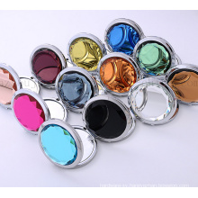 OEM Fashion Metal Jewel Portable Pocket Makeup Mirror for Promotion